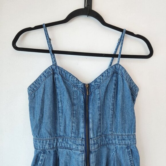 Pilcro Anthropologie Denim Jumpsuit Zip Front Overalls Adjustable Women's 2 - Picture 4 of 11